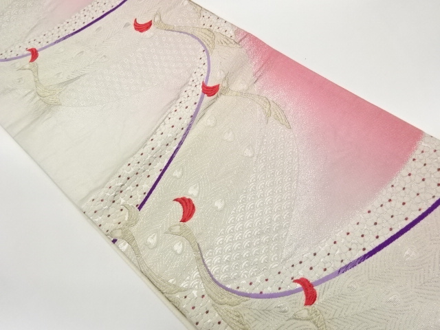 JAPANESE FUKURO OBI / WOVEN KIKKO PATTERN